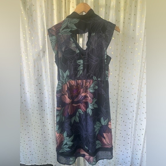 Anthropologie Maeve Brelin Floral Sheer Mix Print Button Down Lined Dress PS - Picture 5 of 9